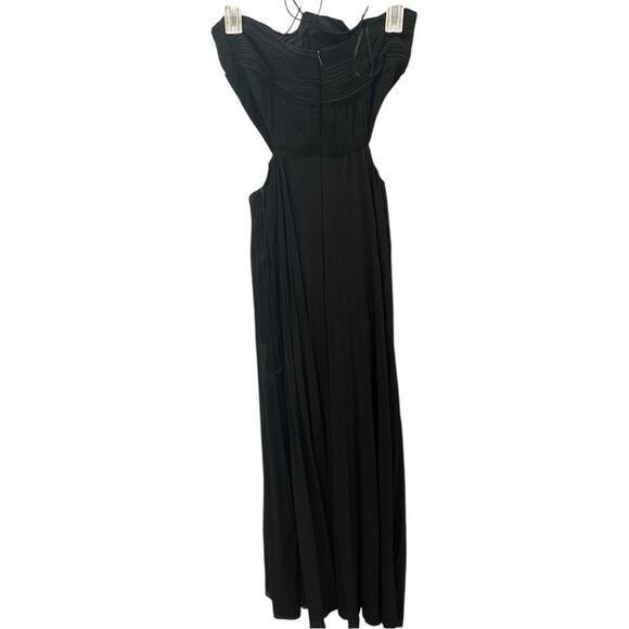 AMUR Maxi Dress Gown Black Janet Halter Pleated Sleeveless size 8 - Picture 8 of 12